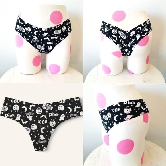 Victoria's Secret PINK Halloween Spooky No Show Thong Panty NWT - Picture 1 of 10